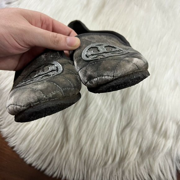 Tory Burch‎ Size 5 Taupe Gray Velvet Billy Quilted Slippers - Picture 3 of 10